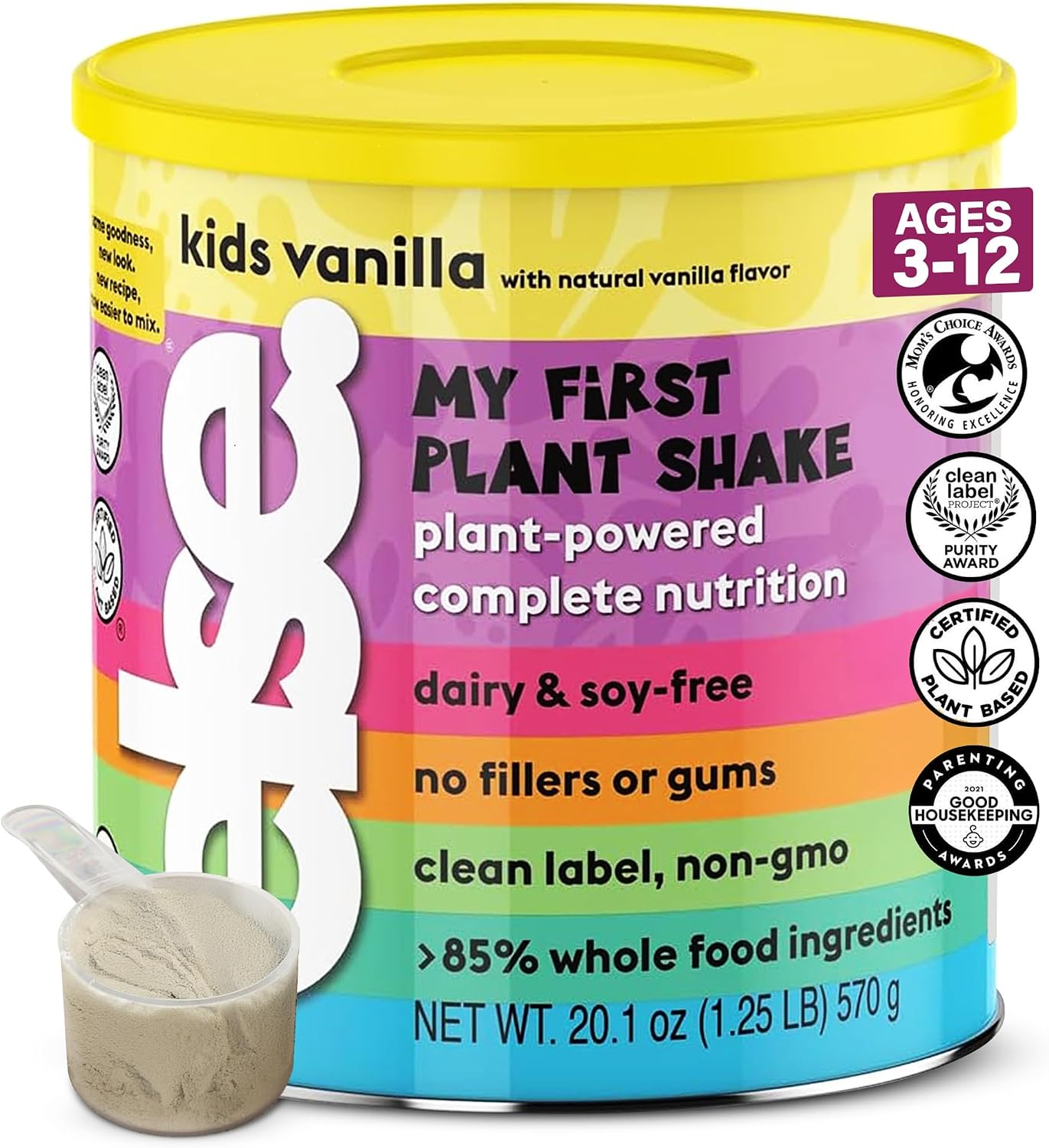 Else Kids Protein Shake Powder 2–13 Years, Dairy Free, Vanilla, Pack of 1 | Plant-based protein with 25 vitamins & minerals. Complete nutrition for growing children and picky eaters.