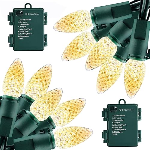 Vista 40 de Luces de Navidad Asenek Blanco cálido