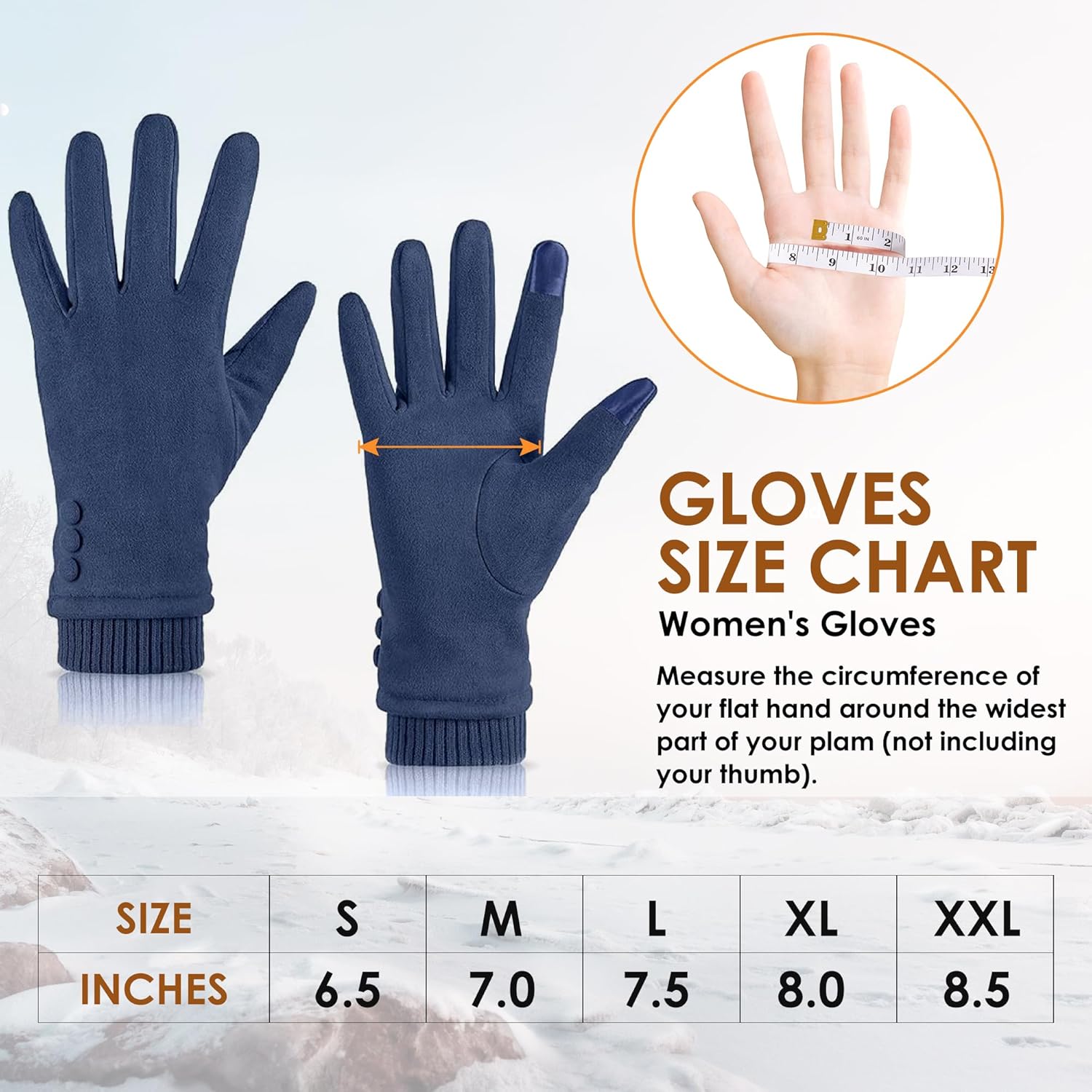Dsane Womens Gloves Winter Touch Screen Texting Phone Windproof Gloves for Women Fleece Lined Thick Warm Gloves - Image 6
