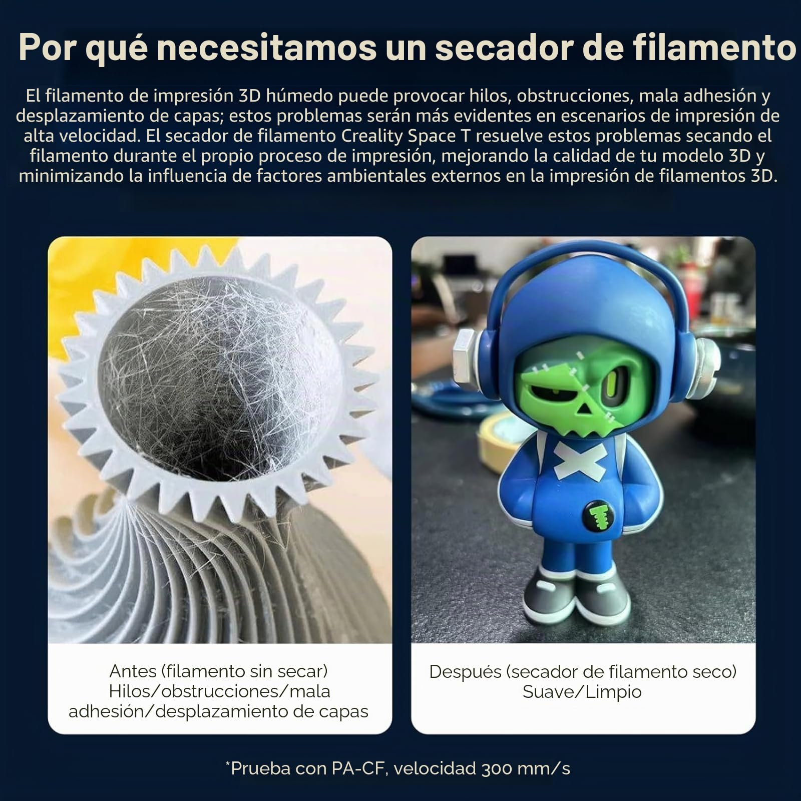 Creality Space PI - Secador de filamento para Impresora 3D, con Ventilador Integrado, Pantalla táctil de 3,7", calefacción PTC a 360 °C, Soporte de Almacenamiento de filamentos