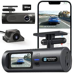 4K Dual Dash Cam Front and Rear 4K 1080P Full HD Dash Camera for Cars 5G Wi-Fi App