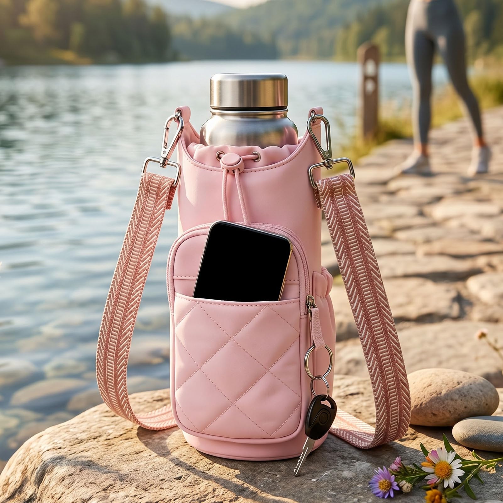 Portador de botella de agua impermeable Naroote con correa ajustable para gimnasio 7