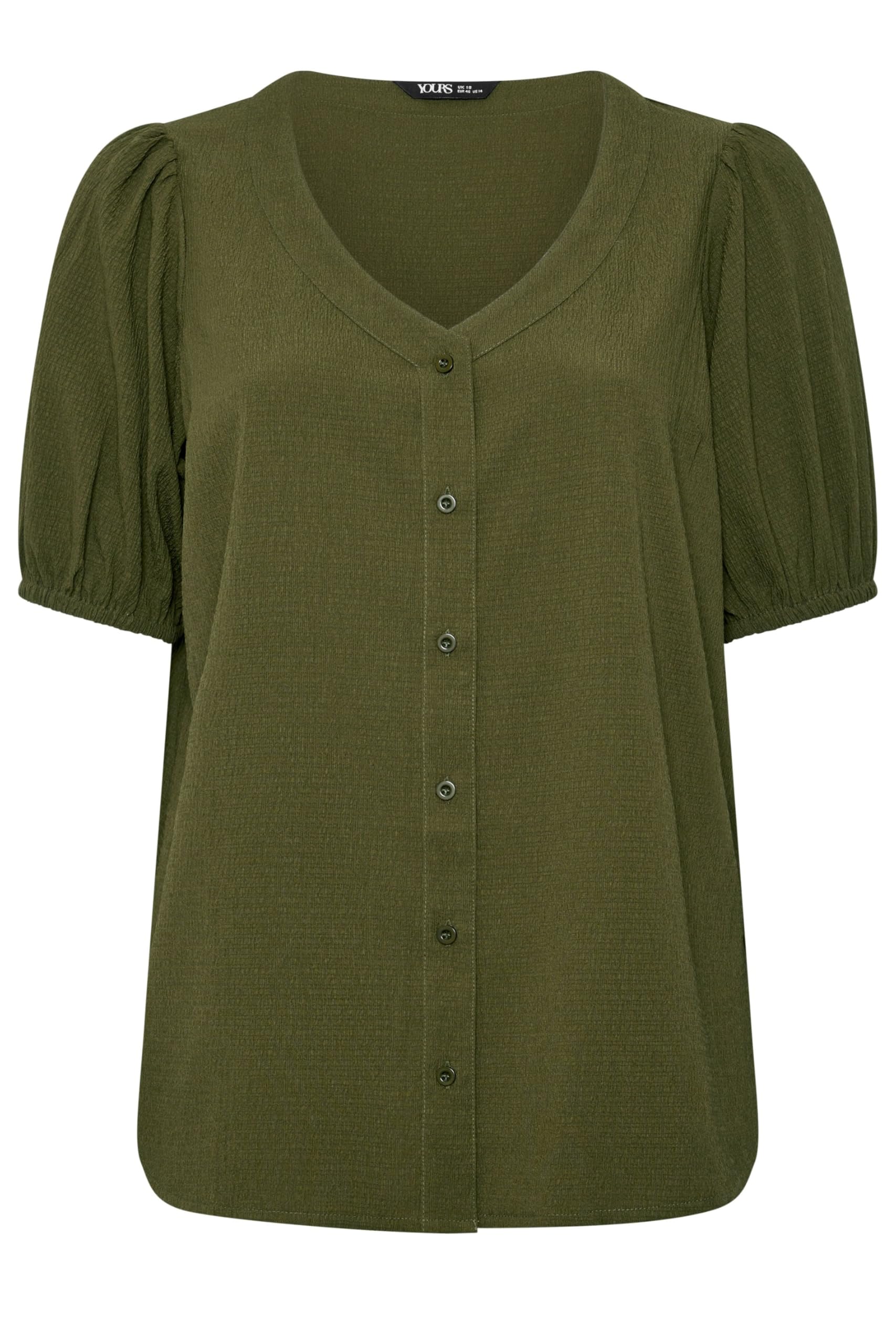 Yours Women's Olive Button Textured Blouse In Size 22-24