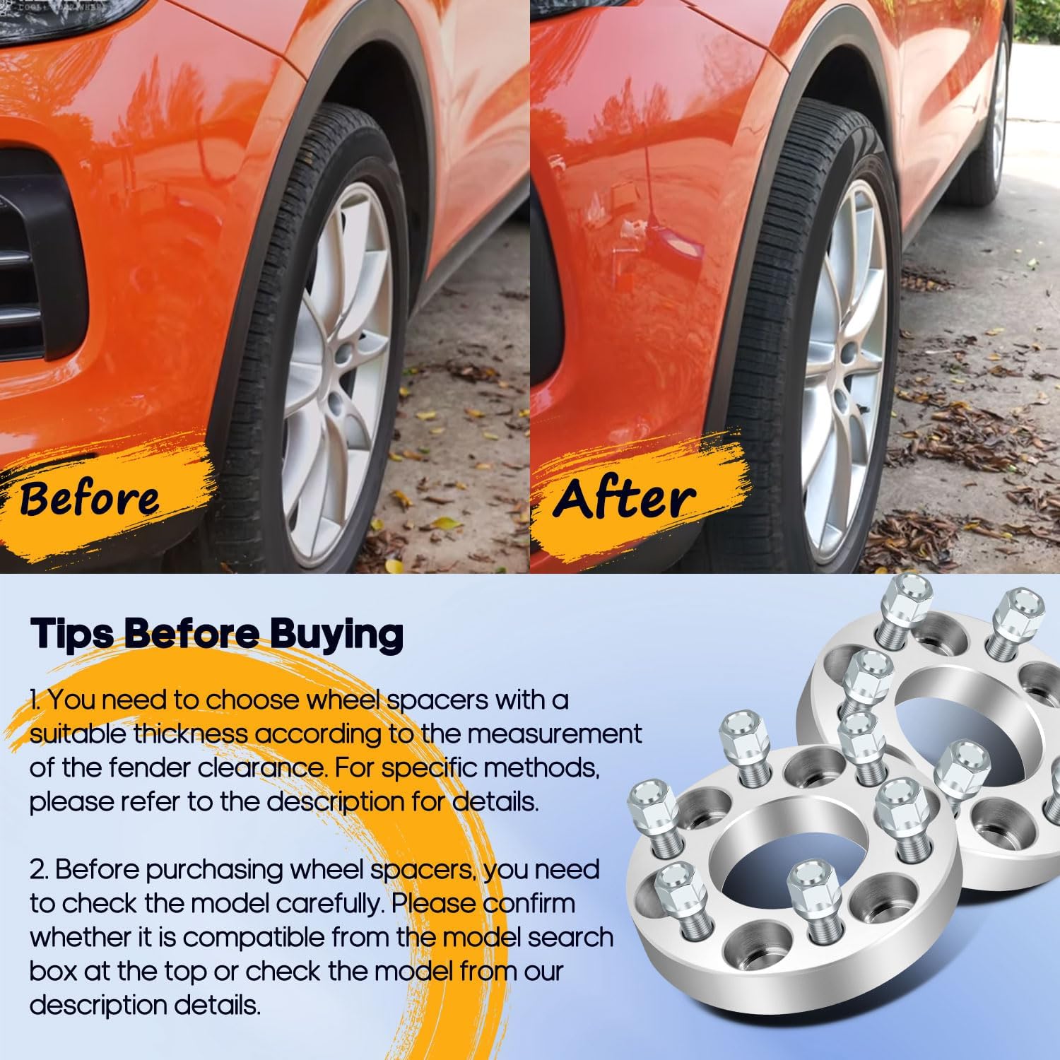 OCPTY 6x4.5 to 6x4.5 Wheel Spacers Adapters 1 inch Real Forged Spacers with 1/2" ThreadSize 71.5mm Hub Bore fits 1991-2003 for Dakota 2PCS