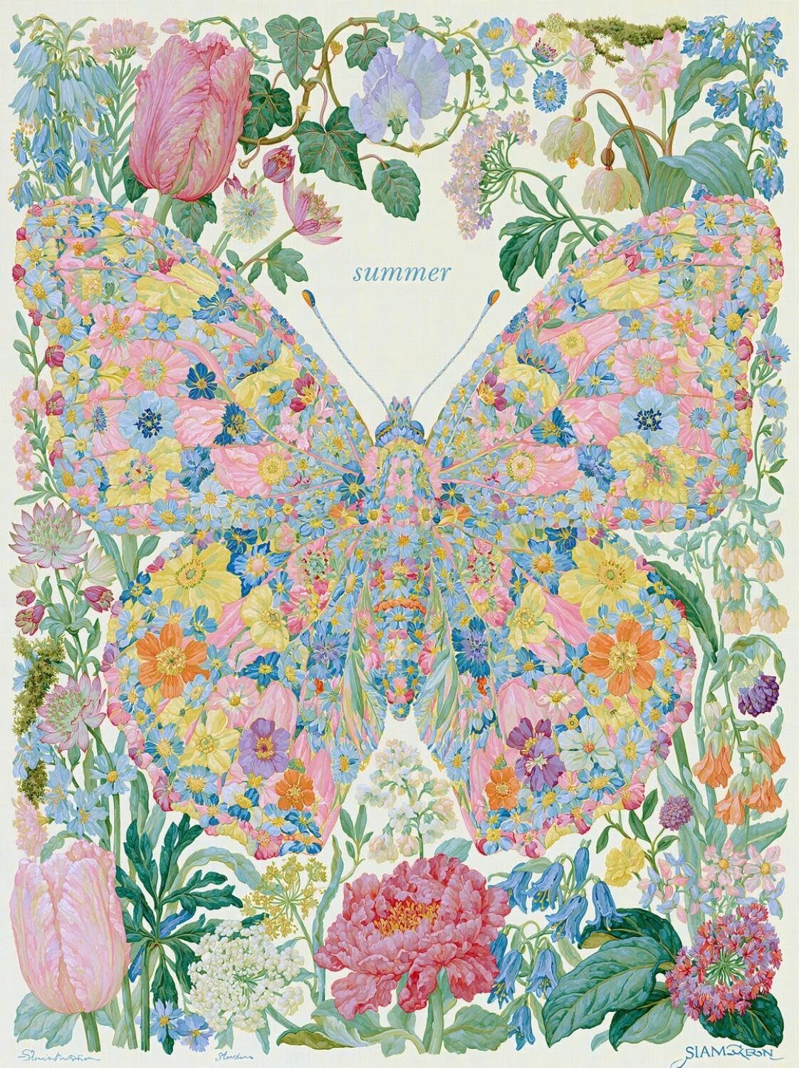 DIY Kit De Punto De Cruz Con Estampado Flores y mariposas 11CT 80x100cm