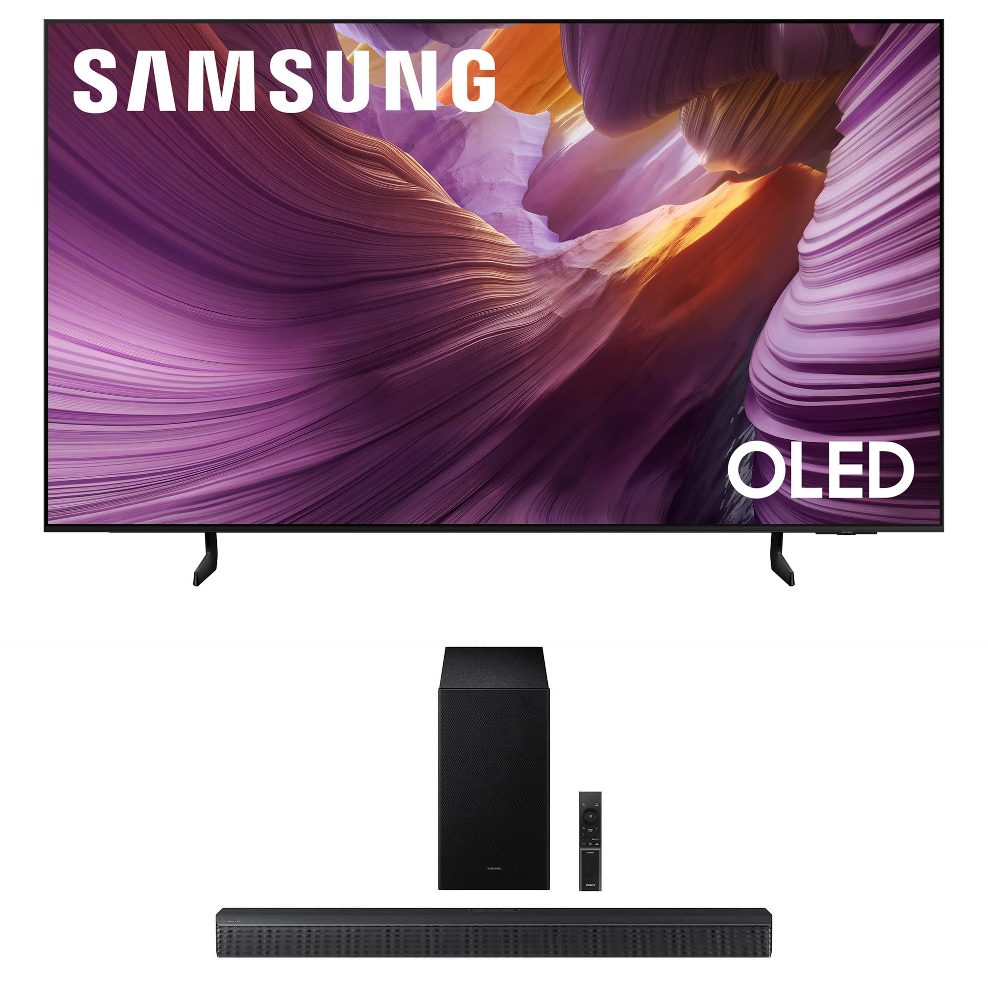 Samsung QN77S85FAEXZA 77 Inch OLED HDR 4K Smart TV with a HW-B630F B-Series Soundbar 3.1 Ch and Subwoofer with Dolby Audio (2025)