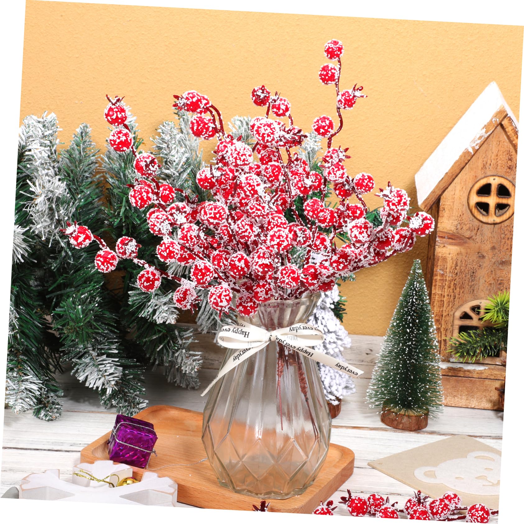 Decorazioni Natalizie Bacche Rosse Artificiali 10 Pezzi in Schiuma Realistica Per Composizioni Floreali, Accessori Per Foto e Feste Di Matrimonio, Adatte Per Casa e Ufficio