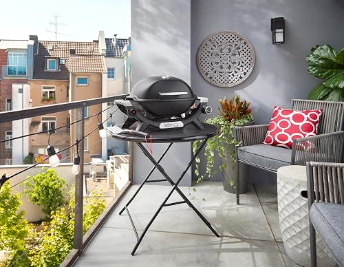Weber Q 1100N barbecue a gas, 42 x 31 cm superficie di cottura, barbecue portatile, 1 bruciatore, griglia in ghisa smaltata a due pezzi, coperchio e corpo in alluminio pressofuso - Nero (1501925) - 14