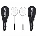 Yonex Badminton Racquet GR 303I Made in India Pack of 2 with Full Cover (Silver/Silver) gallery image