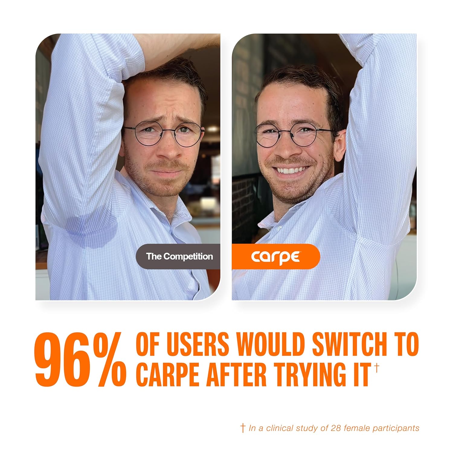 Carpe Underarm Antiperspirant Deodorant for Men and Women - 100 Hour Sweat & Odor Control - Antiperspirant Deodorant for Sensitive Skin - Fragrance Free