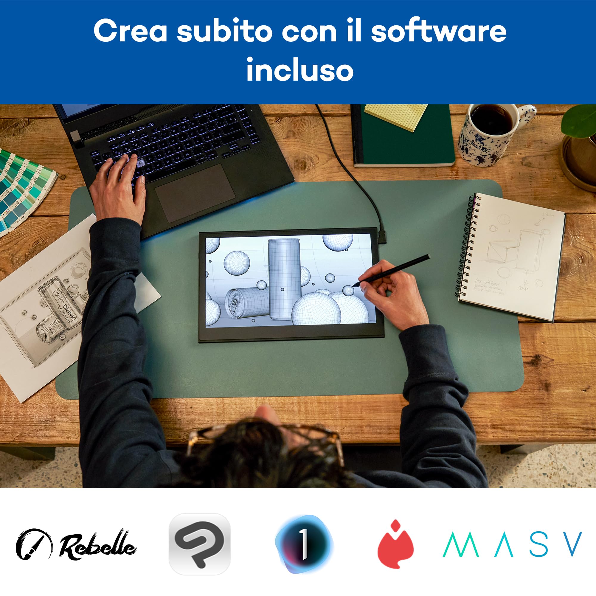 Wacom Movink 13 Tavoletta Grafica Nero 294 X 165 Mm Usb (wacom Movink 13 Pen Touch Oled Pen Display Dth135k0b)