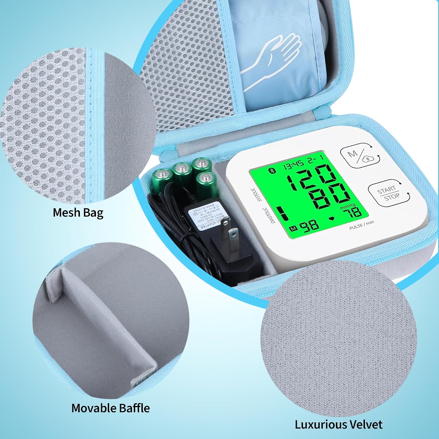 Storage Case Compatible with iHealth Track Smart Upper Arm Blood Pressure Monitor
