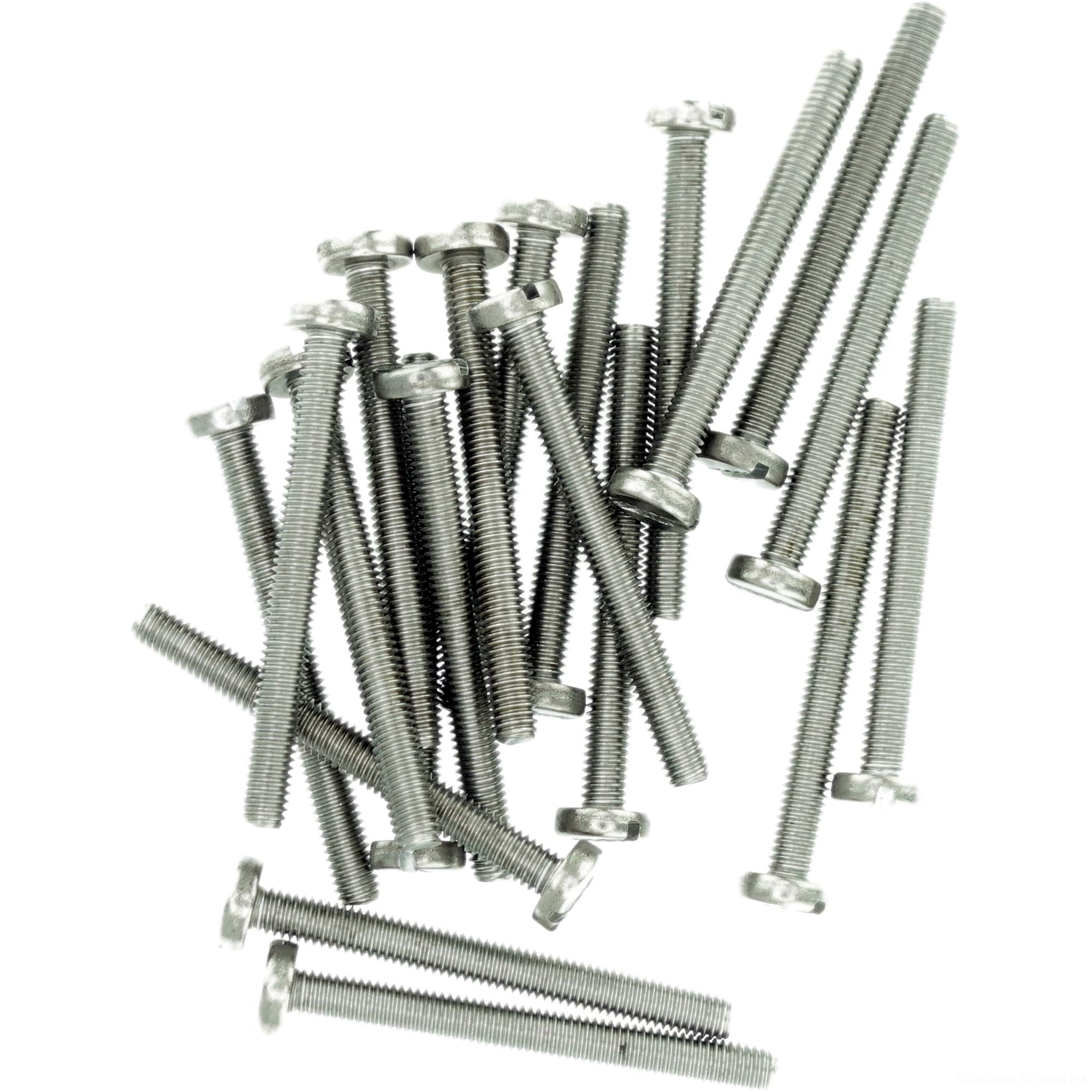 Singularity Supplies M3.5 (3.5Mm X 6Mm) Slot Pan Machine Screw (Bolt) - Stainless Steel (A2) (Pack Of 20)