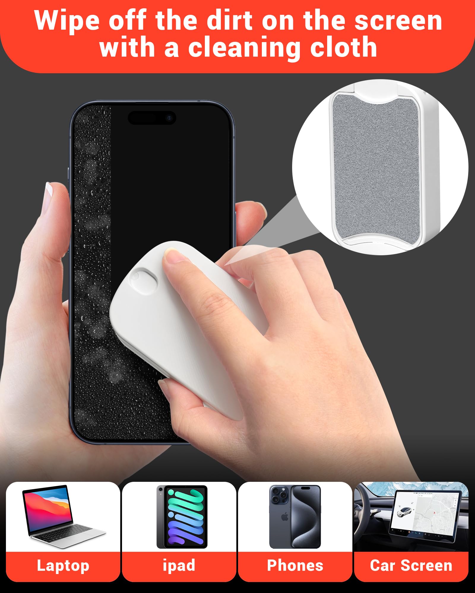 Kit per la pulizia dello schermo, per telefoni cellulari, computer portatili, iPad, monitor, pulisci schermo auto, spazzola per la pulizia della tastiera con estrattore per chiavi, composto da spray