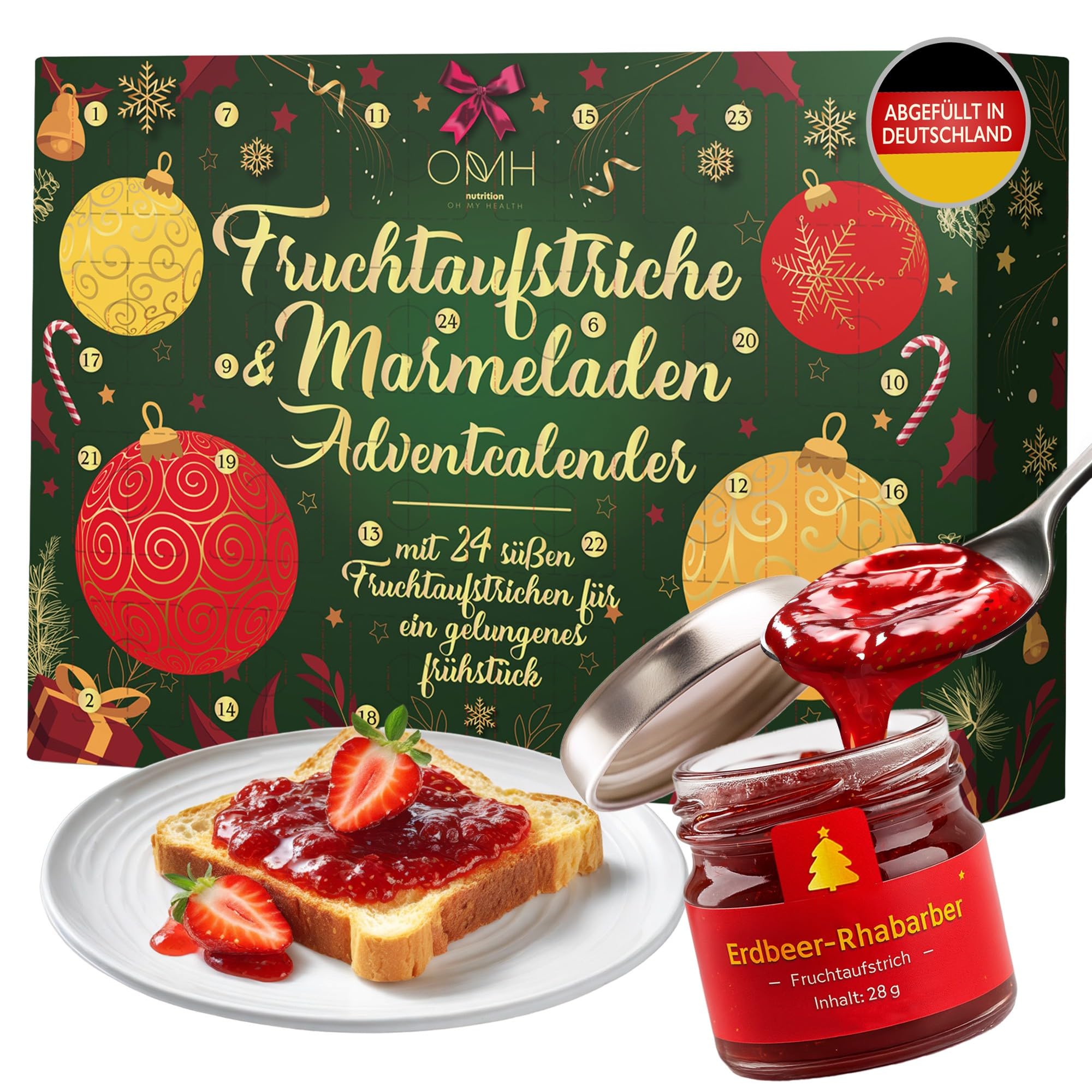 Adventskalender 2025 aus Deutschland Weihnachten Geschenkset (Frühstück)