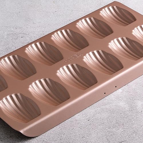 Miniatura 8 de HAPPIELS Sartén antiadherente no tóxica para madeleine de 12 pozos, juego de 2 (24 pozos)  Moldes antiadherentes no tóxicos para hornear  Molde para