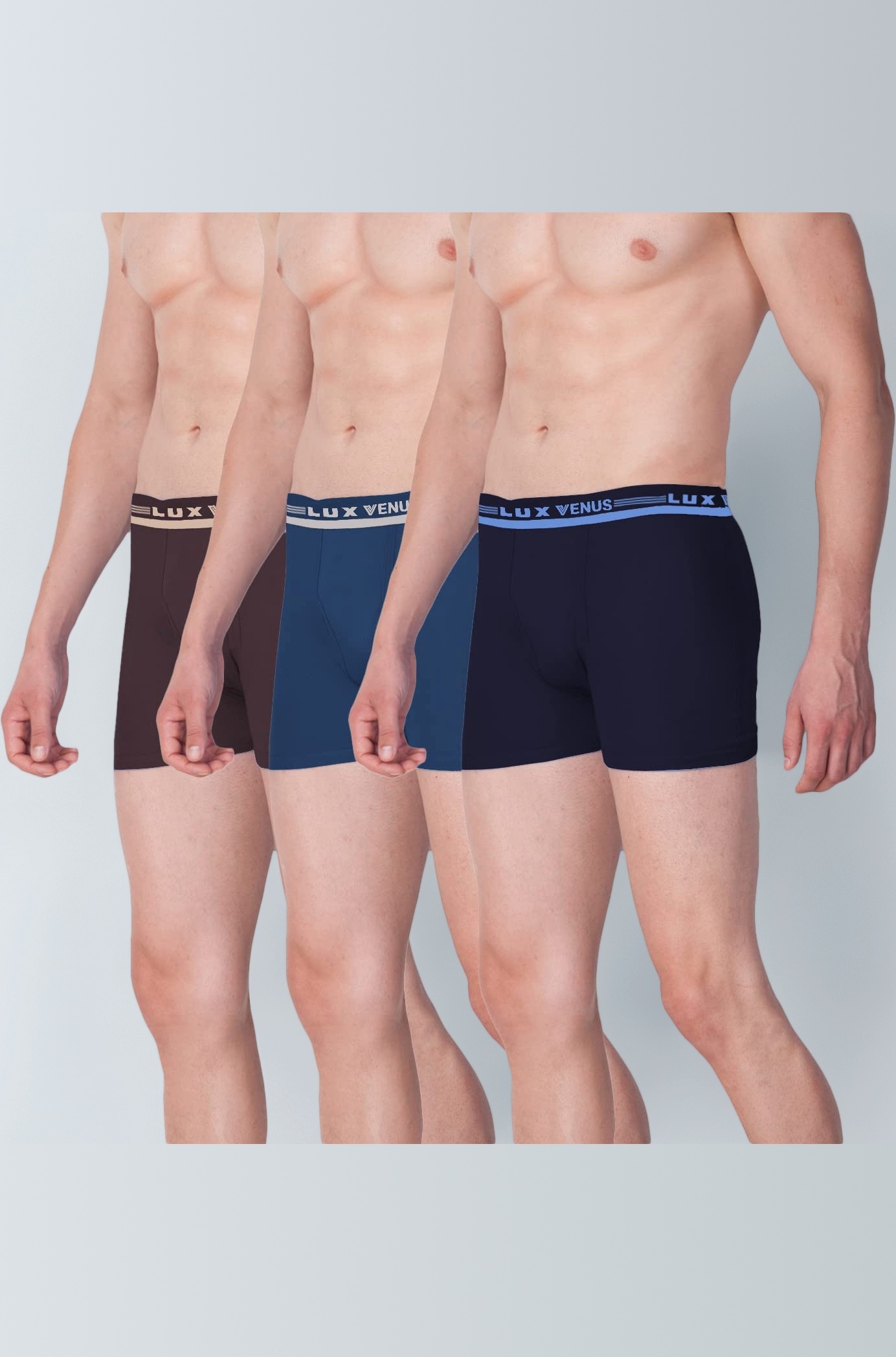 Men's Pack of 3 Plain Boxers