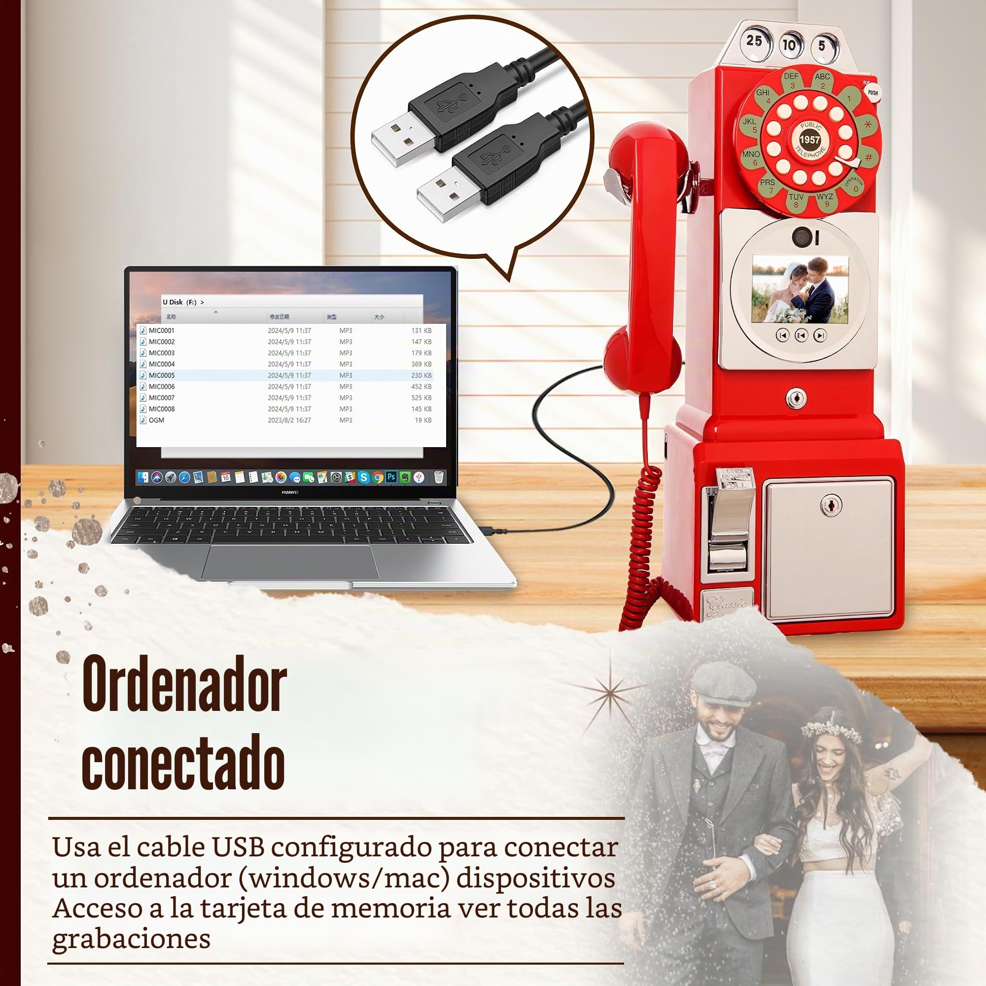 Libro de invitados de audio y video, mensajes de video personalizados para teléfono de boda, graba tus ocasiones especiales, ideal para una variedad de ocasiones memorables de fiesta