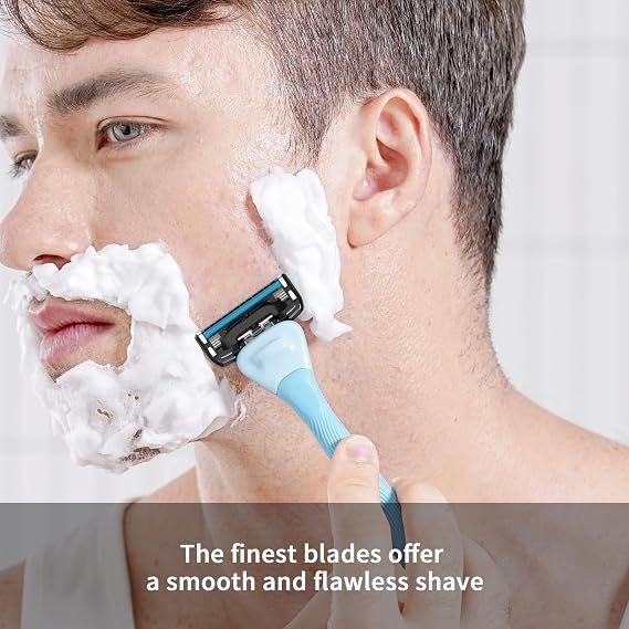 DORCO with Earth Razor with Pace 4 Pro Cartridges Handle Made from Post Recycled Plastic Premium Blades For Men and Women Body & Face Shaving One Handle and 5 Cartridges