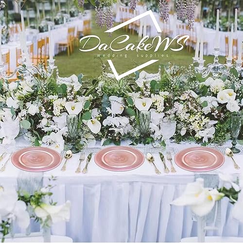 Miniatura 2 de DaCakeWS Platos de carga de cuentas metálicas de 13 pulgadas, juego de 10 placas de carga redondas de plástico a granel para bodas, cenas, bodas,