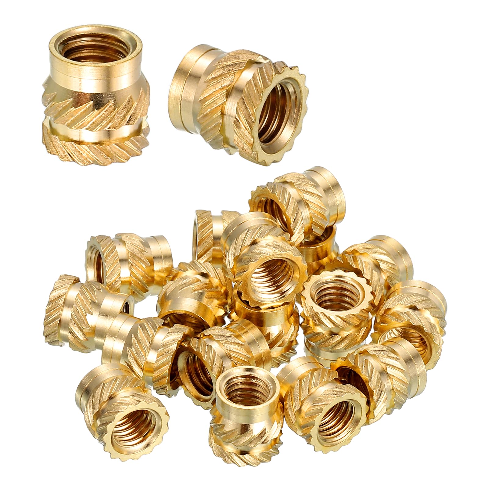 sourcing map 15 Pcs Threaded Inserts, #10-32UNF x 9/32" l x 7.1mm OD