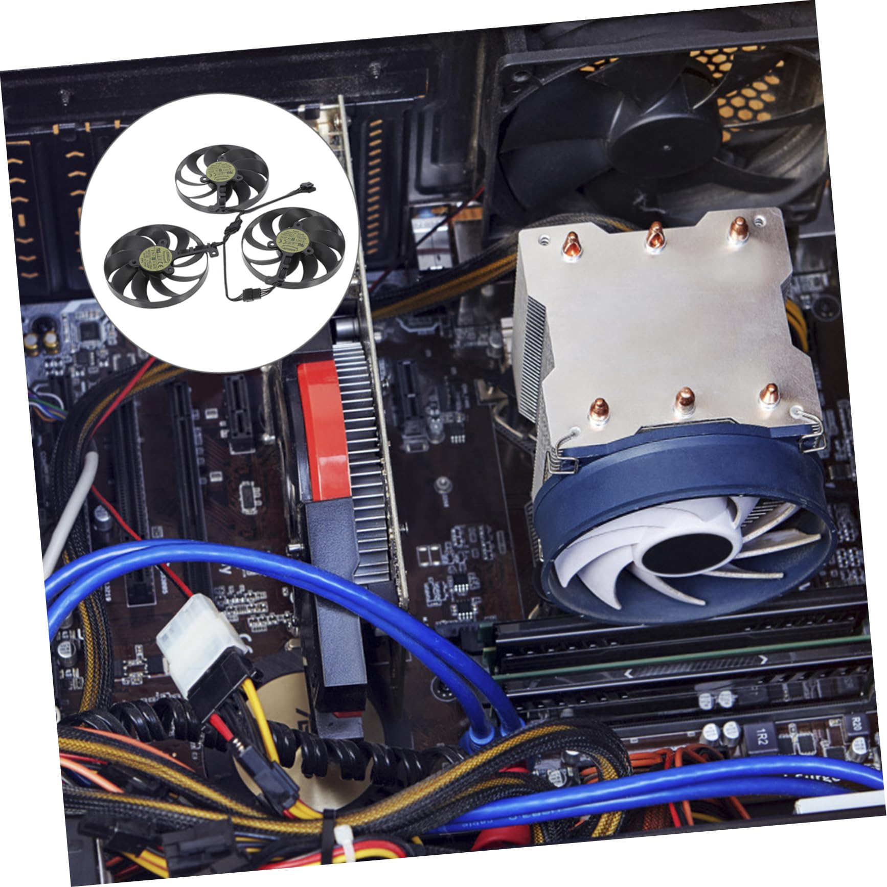 SHINEOFI 2 Juegos Ventilador GPU Compatible con Cfud Refrigeración de Tarjeta Gráfica Eficiencia Enfriamiento y Prevención de Sobrecalentamiento Ti Tuf Oc