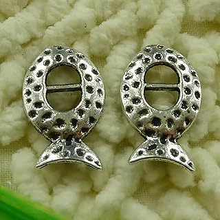 180 espaciadores de pez de Plata tibetana, 23 x 14 mm, S3458, para Hacer Joyas.