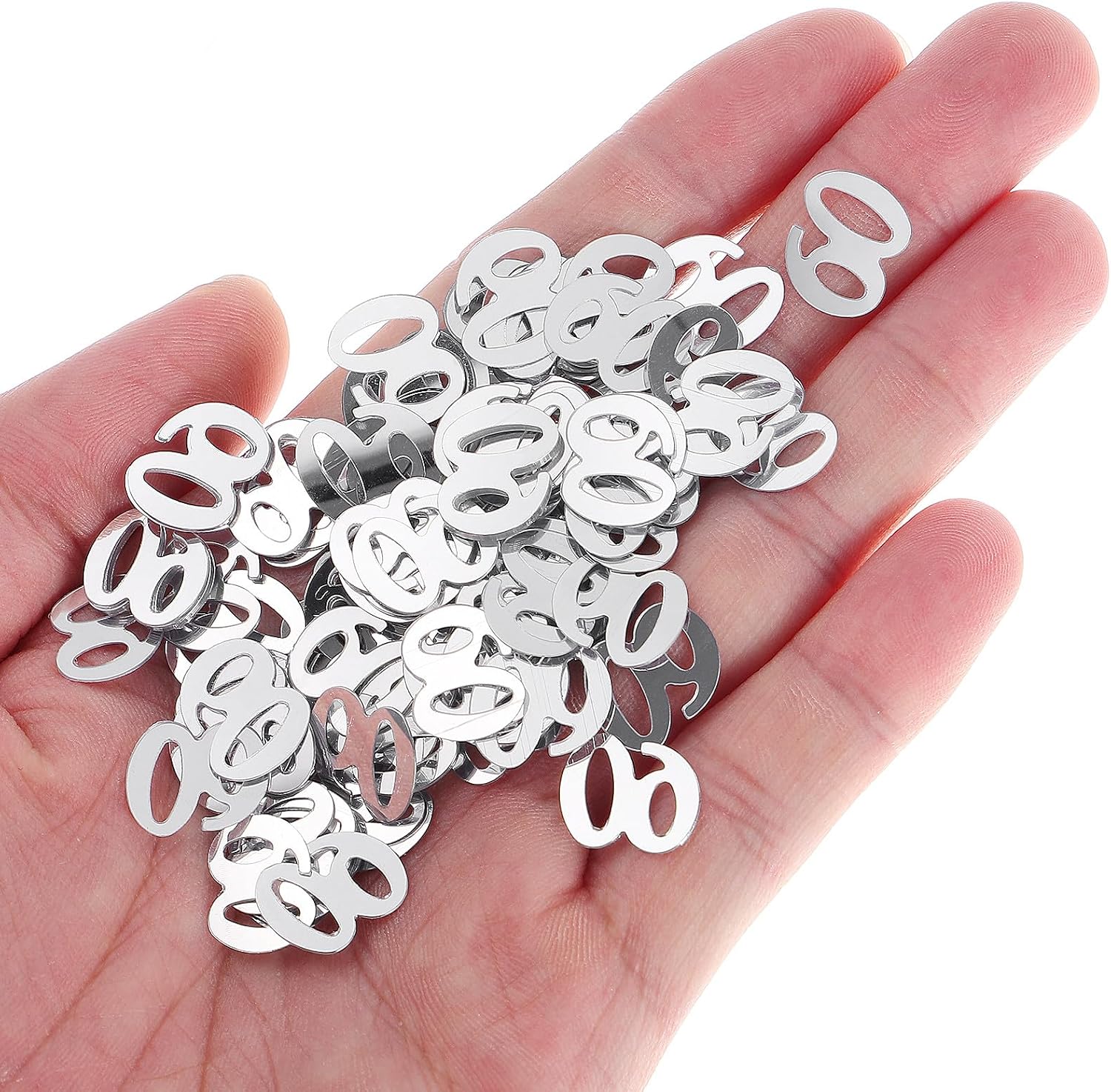 PRETYZOOM 1200pcs Number 60 Sprinkle Confetti Table Confetti 60th Birthday Anniversary Party Supply