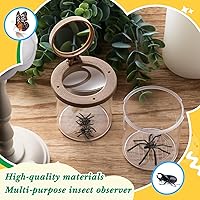 Vista 4 de Skylety 2 tarros de insectos, visor de insectos, contenedor de jaula de insectos con aumento para niños, herramienta de exploración de ciencia Marrón