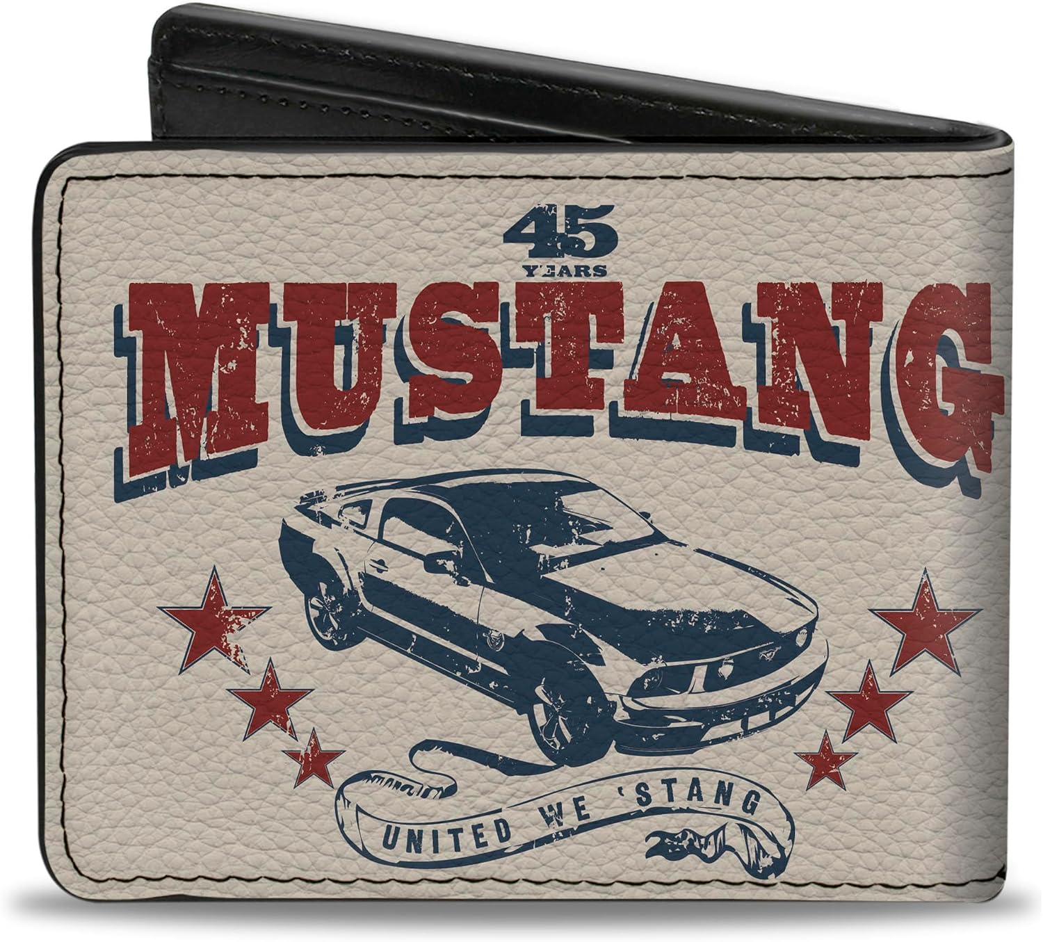 Buckle-Down Bifold Wallet Mustang, Multicolor, 4.0" x 3.5"