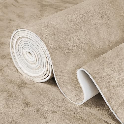 Beige Suede Headliner Fabric for Car Roof, 1/8" Foam Backed
