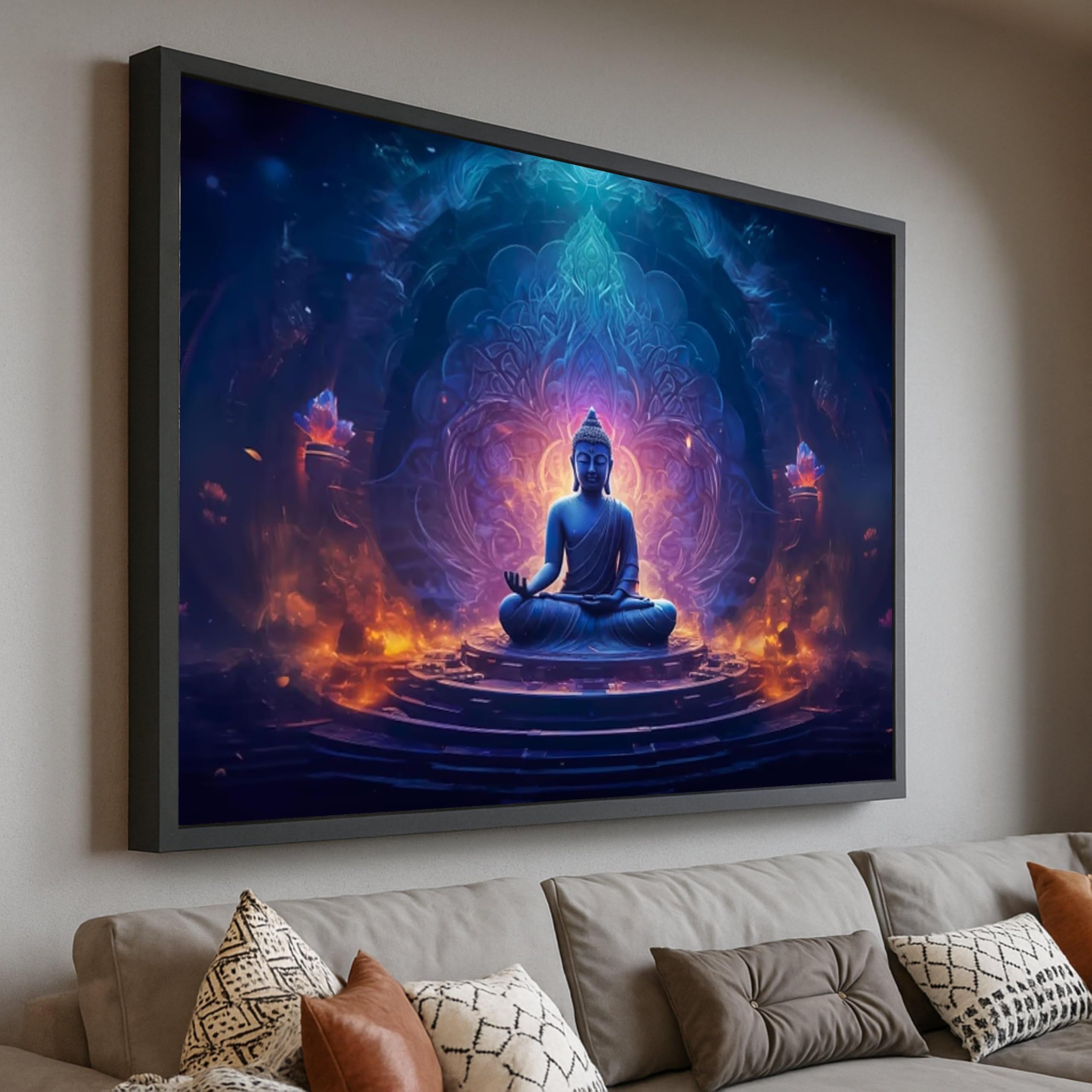 Cuadro de Buda meditativo para transformar paredes vacías en oasis zen 8