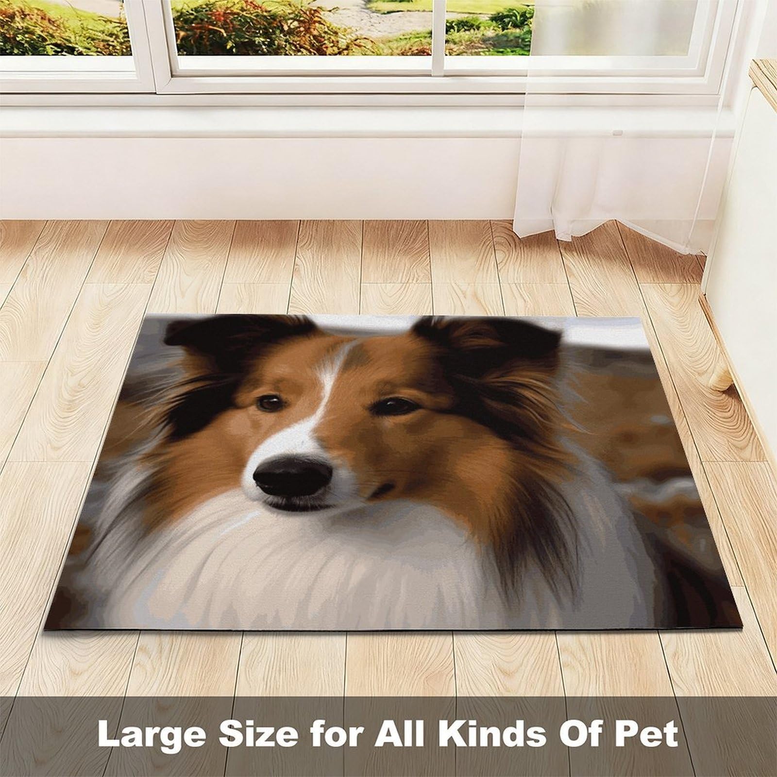 Shetland Tapis de nourriture pour chien de berger et chat – Tapis d'alimentation antidérapant pour chien facile à nettoyer pour la nourriture et l'eau, tapis de gamelle pour chien et chat 61 x 81,3 cm