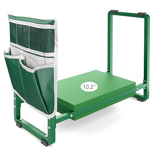 FLINTER Garden Kneeler and Seat, 10.2" Wider Heavy Duty Thick Gardening Bench for Kneeling and Seat - Multifunctional Kneeler Bench, Gardening Gifts for Women, Seniors Grandparents, Green