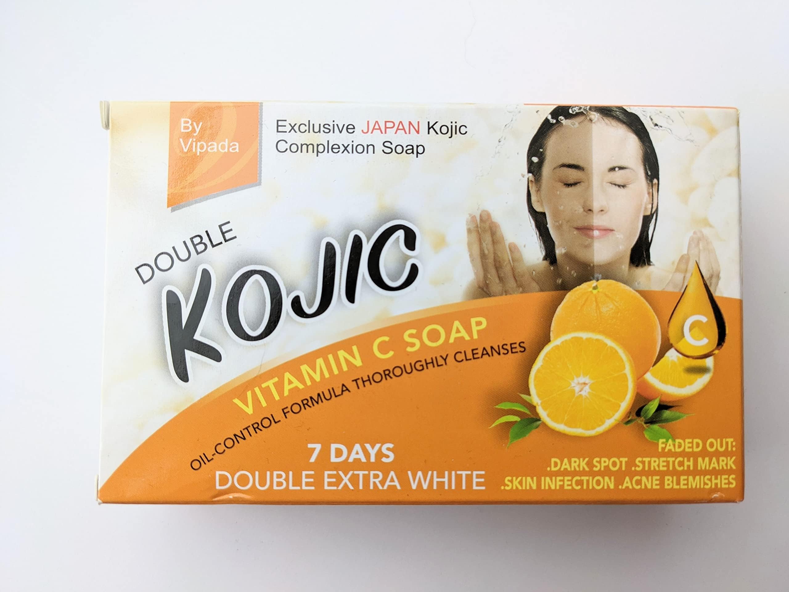 Orange Vit C [+collagen] & Gluta + Double Kojic Soap 160g BAR *Double White* (1)