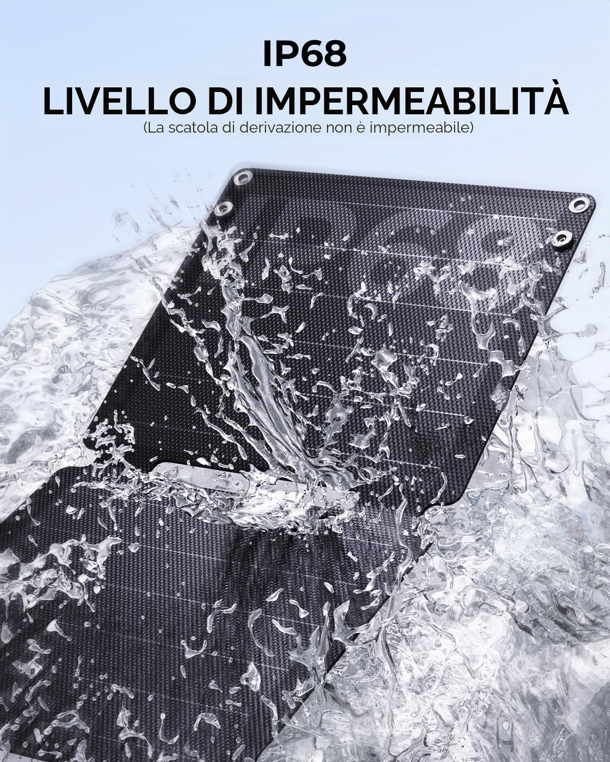 Caricabatterie Solare da 21W (5V/4,2A), BigBlue Caricatore Solare Portatile con USB-A e USB-C, Impermeabile IP68 Pannello Solare para Camping, Compatibile con Cellulare, Batteria Esterna ecc.