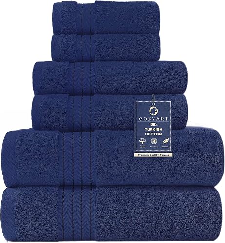 Miniatura 69 de COZYART - Juego de 6 toallas de baño de algodón turco, color verde salvia, gruesas suaves absorbentes duraderas, 19.17 oz/yd², incluye 2 toallas