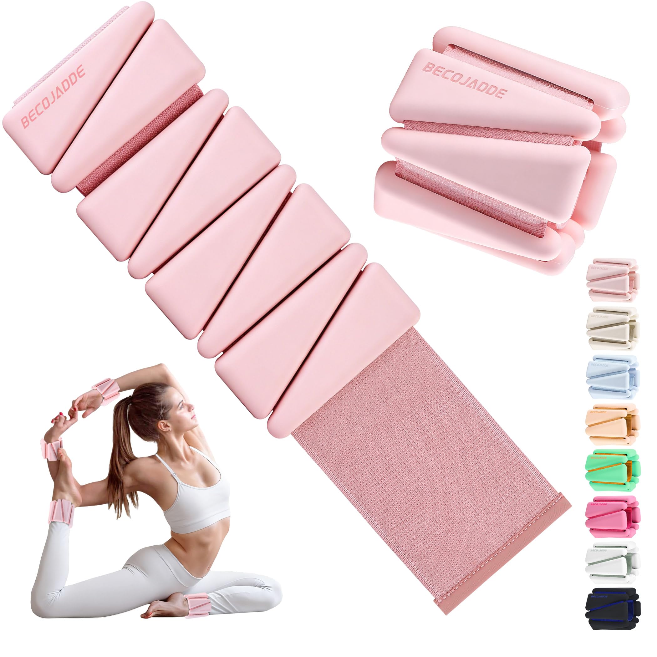 Ankle Weights for Women Adjustable Wrist Weights Set of 2 (1 lb/2 lb Each)