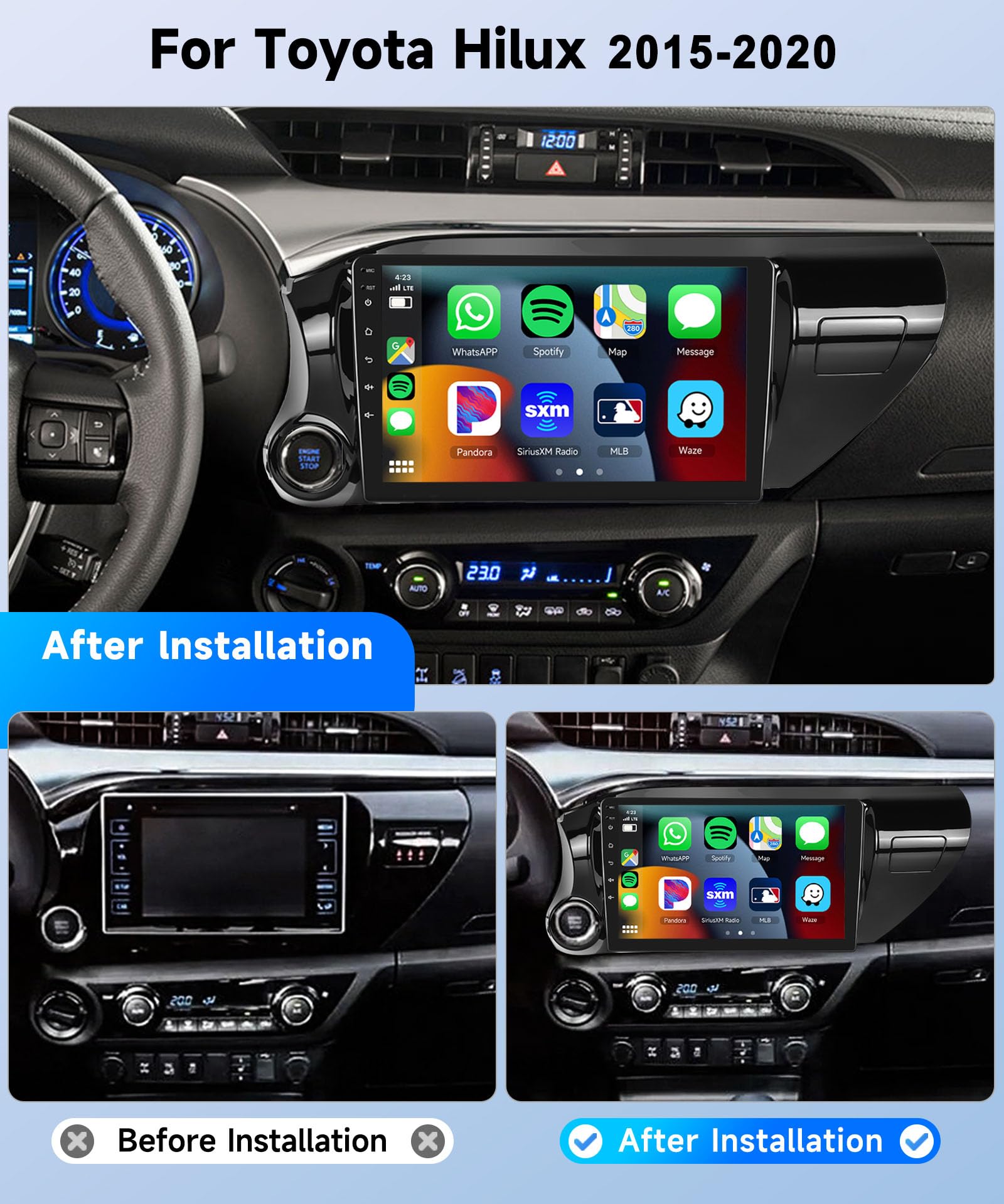 Amazon.com: 8Core 6+128G Car Radio for Toyota Hilux 2015 2016 2017