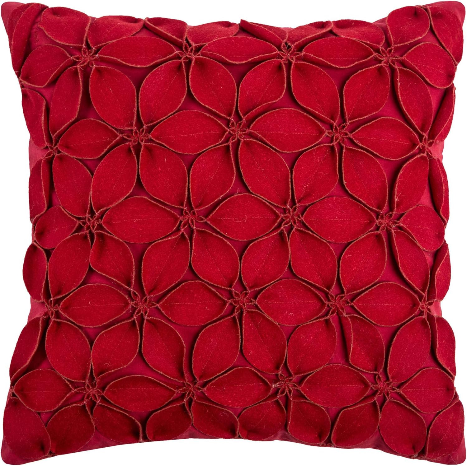 Rizzy Home | T07925 | Down Fill Decorative Pillow | 18"x18" Red/Pink/