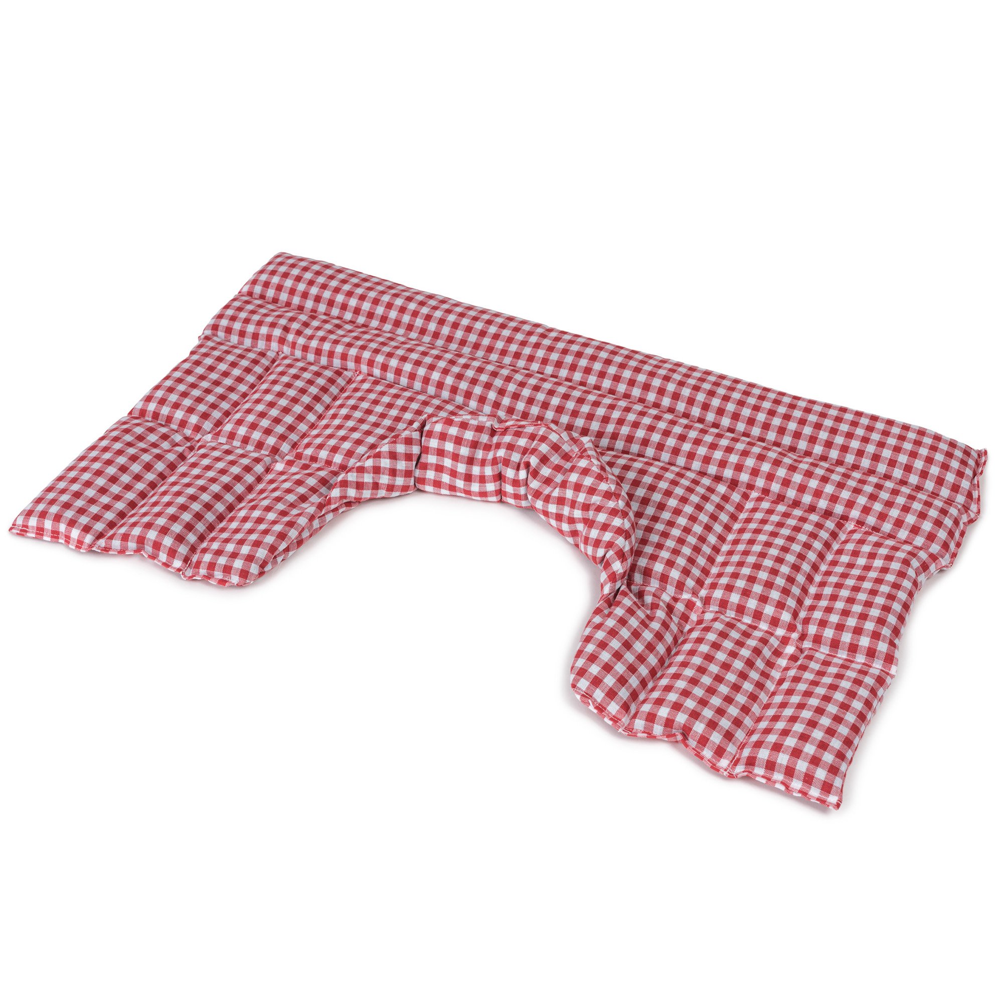 Cuscino termico cervicale XL per collo, spalle e schiena - Cuscino termico con semi di ribes - rosso e bianco a quadri -