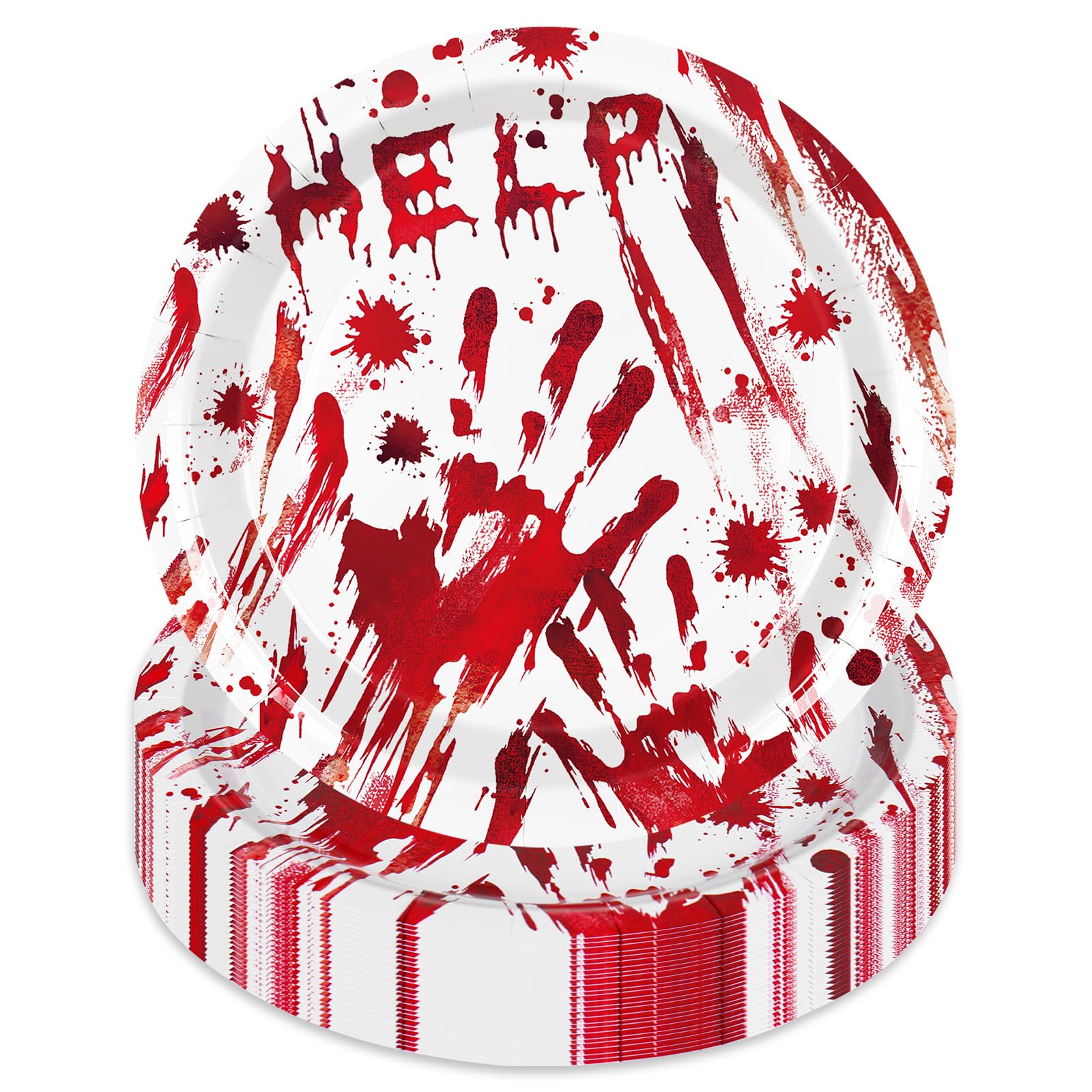 Assiettes en carton Halloween jetables sanglantes pour eviter la corvee de plonge