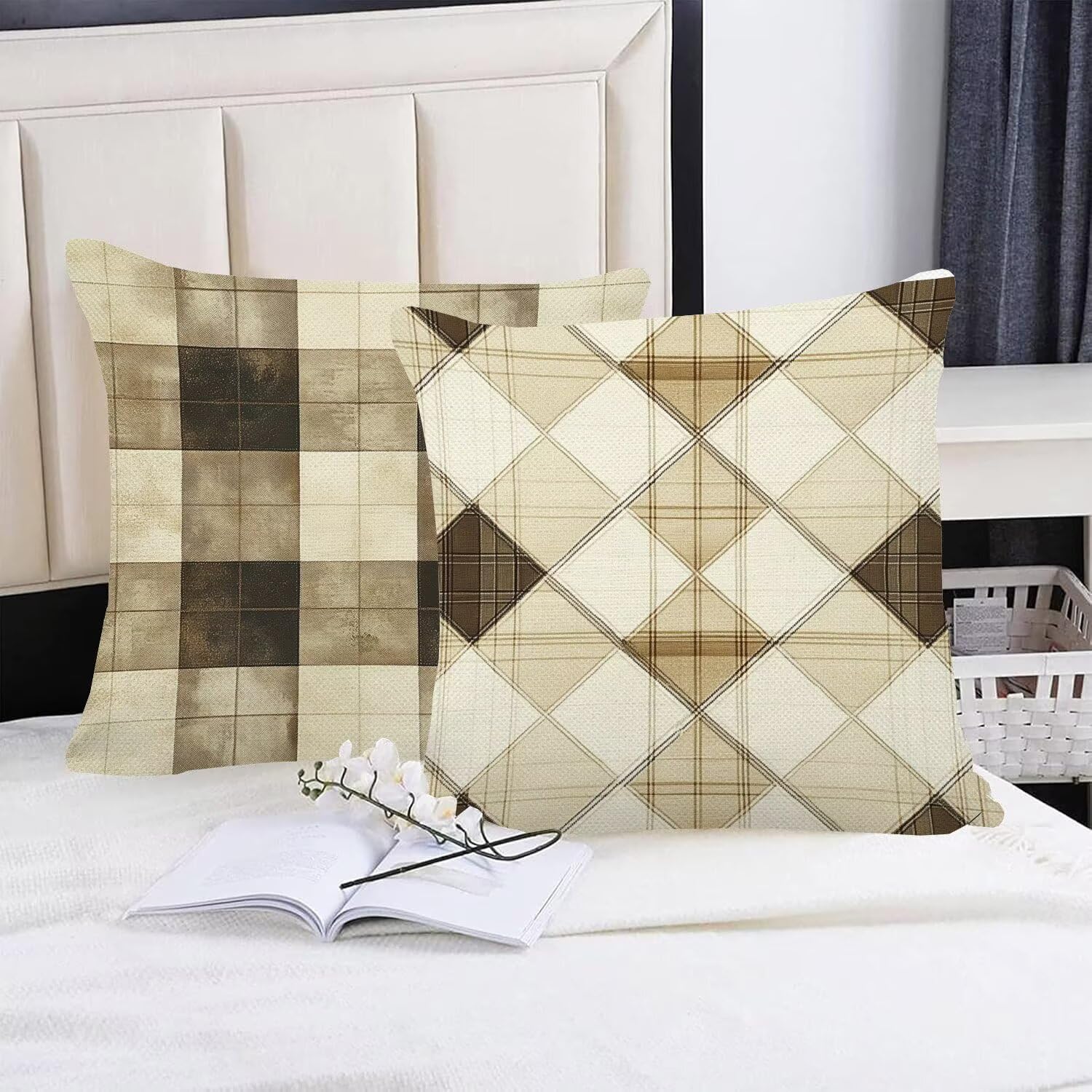 Europa settentrionale Geometria ( 2 ) Cuscini da Esterno 40x40 cm Federe Cuscini Divano Set di 4 Soft Copricuscini Divano, Con Cerniera Invisibile, Stampato su due lati per Giardino Balcone Decor m-35
