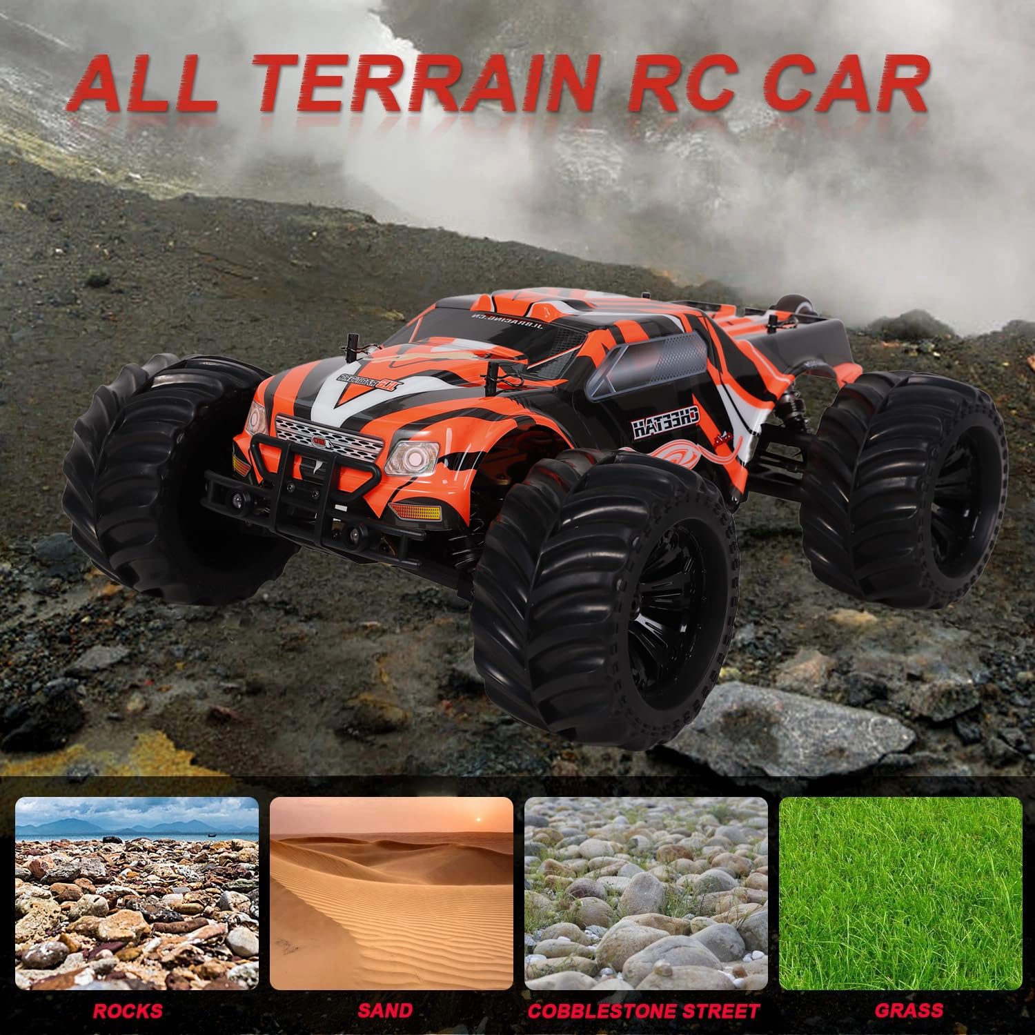 JLBRACINGRC Coche a control remoto a escala 1:10, camión RC RTR de alta velocidad de 80 km/h, autos eléctricos controlados por radio de 2.4 GHz, camión monstruo todoterreno 4WD 4x4, IPX7 impermeable