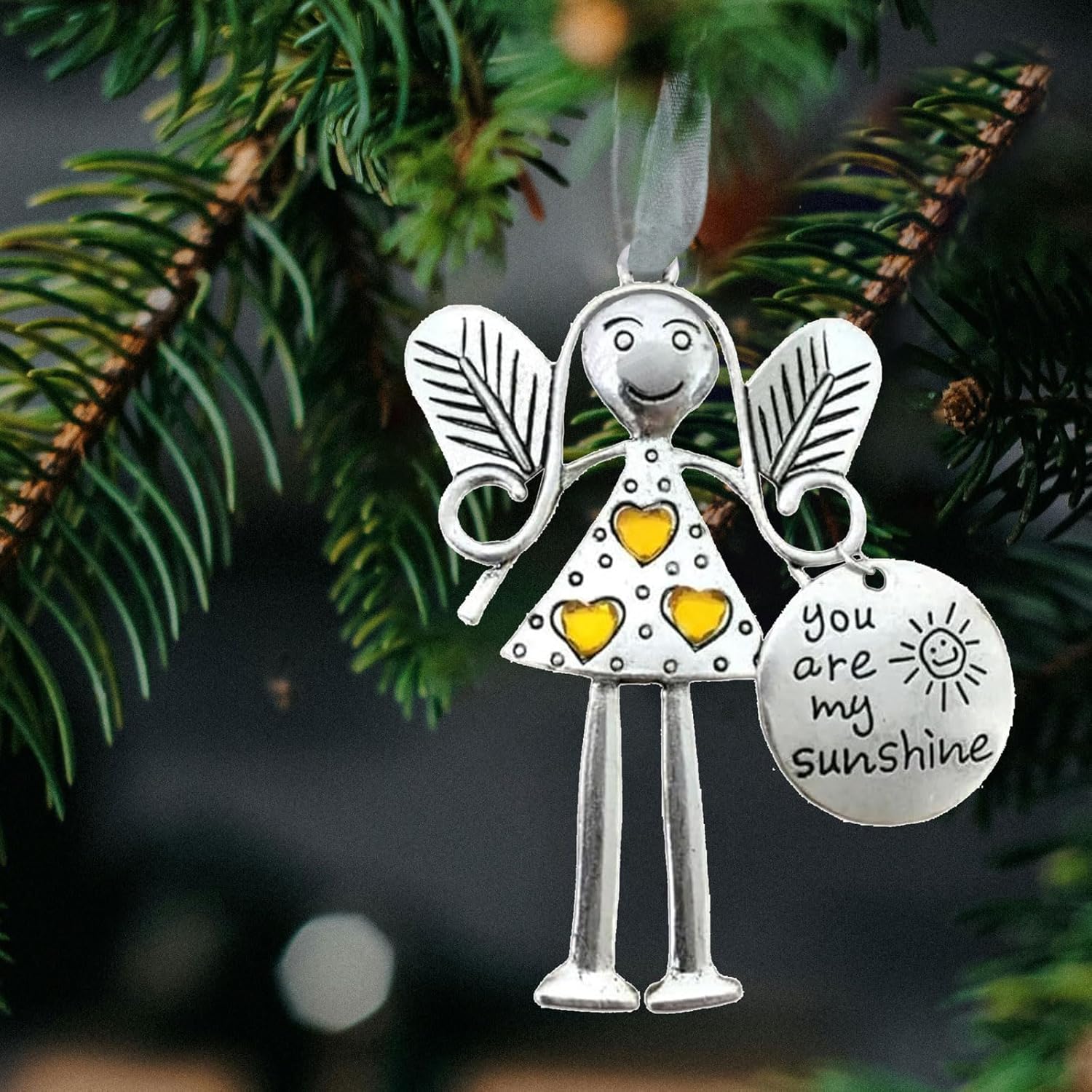 1 Pieces Best Friend Angel Ornaments Gift, Angel Friendship Ornaments New Year Christmas Birthday Gift for Friend Women Female with Velvet Drawstring Bag - Image 2