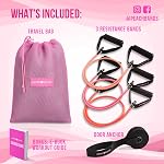 Peach Bands Resistance Tube Bands Set - Long Exercise Bands with Handles, Door Anchor and E-Book Workout Guide