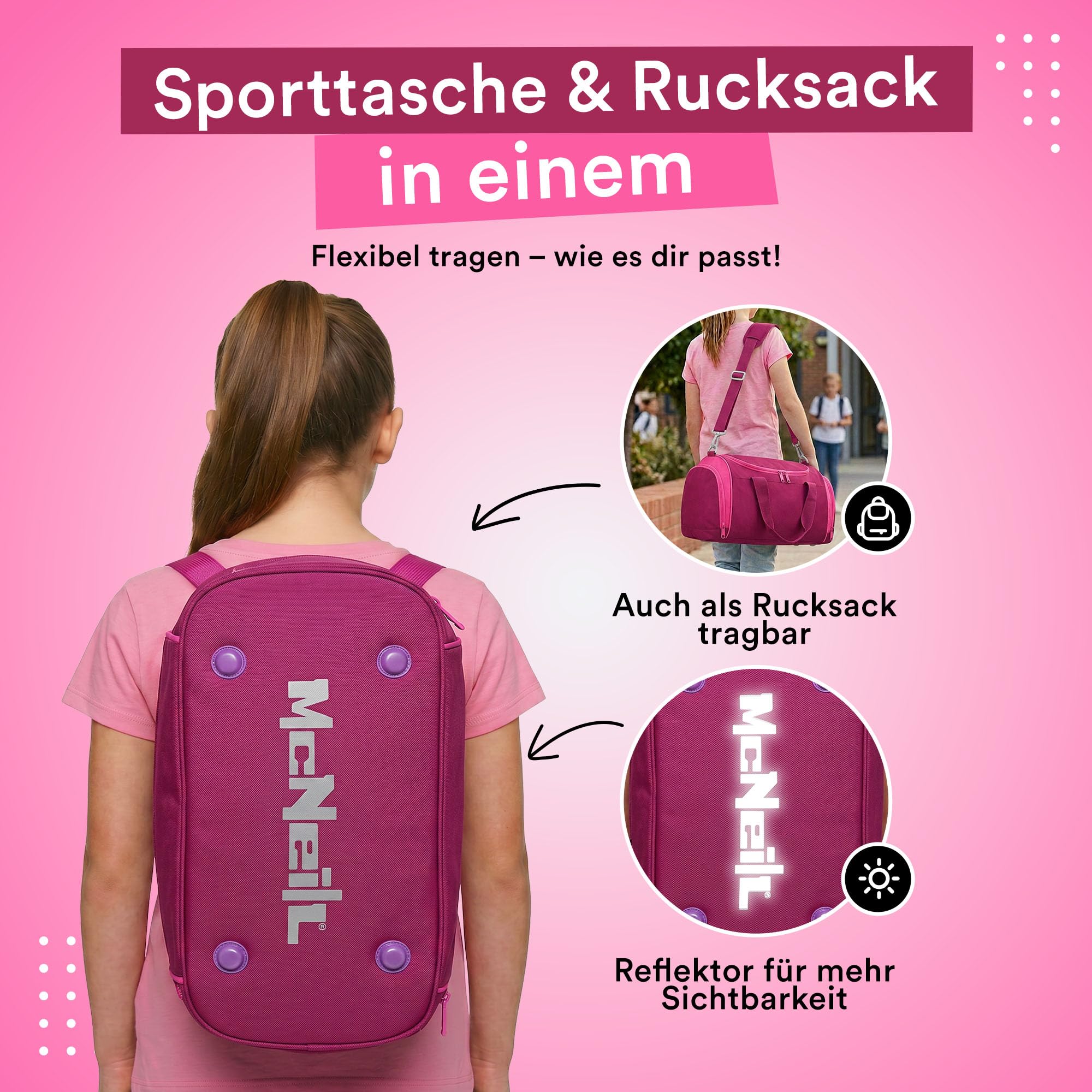 McNeill borsa sportiva Fit S Sportbag Berry mirtillo
