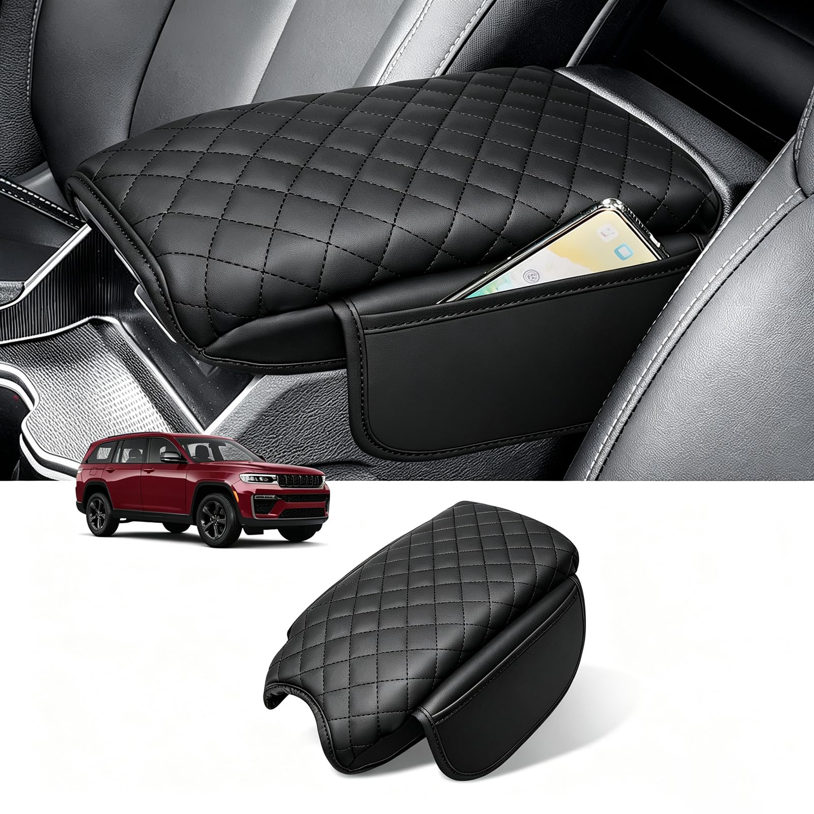 Center Console Cover for Jeep Grand Cherokee 2022-2026 Armrest Pad