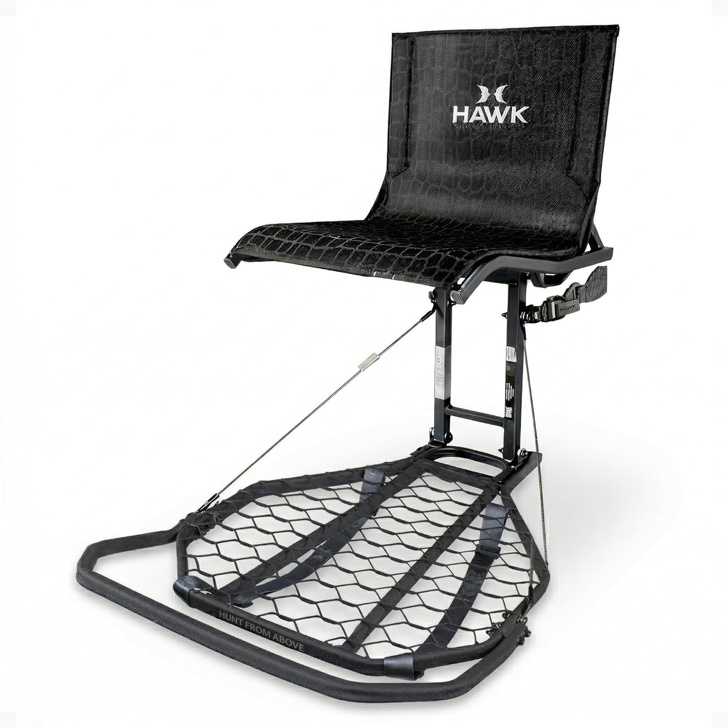 Hawk Kickback LVL Hang-On Deer Hunting Tree Stand, Deer Stand with Kick Back Footrest, XL Comfort Seat and Oversized Platform