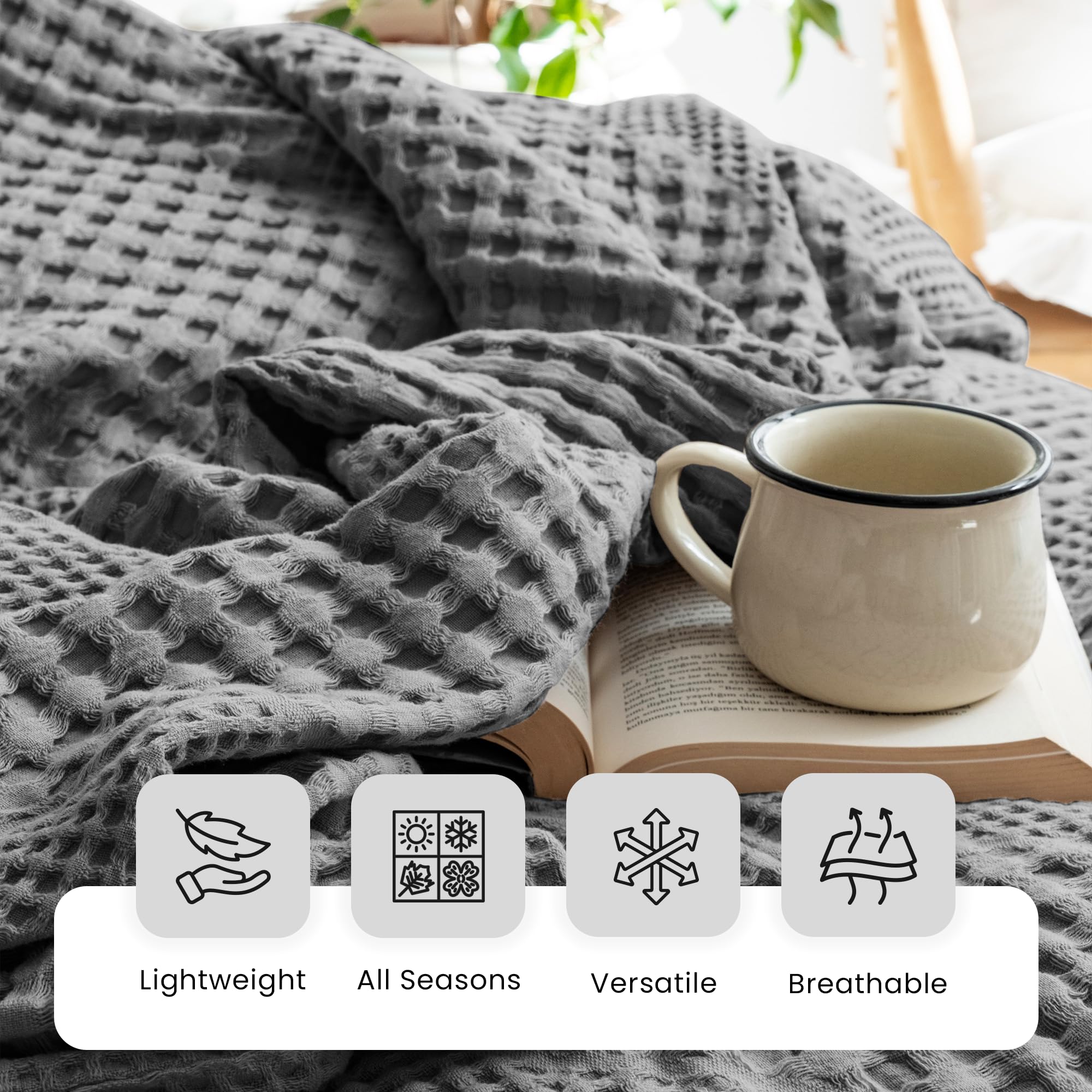 Milam London Soft Throw Blanket, Grey, 120 x 180 cm - Image 3